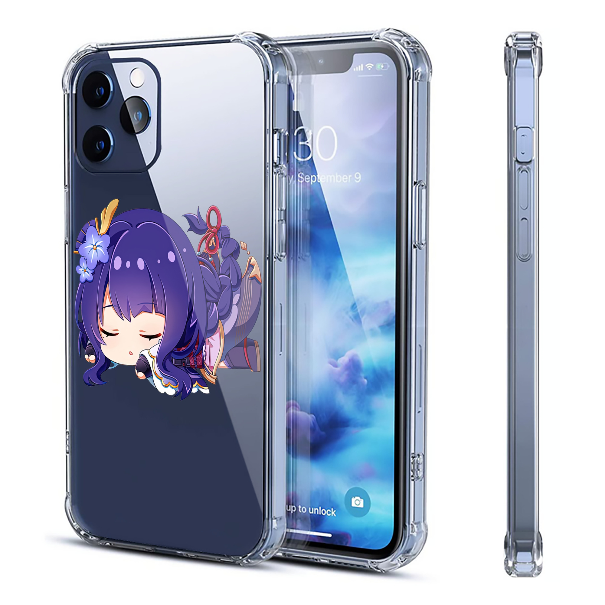 げんし神 雷電将軍 らいでんしょうぐん genshin Raiden Shogun 【iPhone 12シリーズ対応】透明スマホケース（クリアソフトケース）